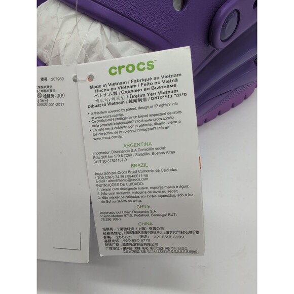 Crocs Classic Mega Crush Sandal Clog Neon Purple 207989-518 Siz M6/W8 NWT - Picture 4 of 14